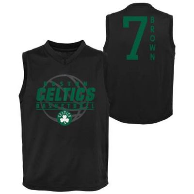Outerstuff NBA Boys Youth (8-20) Jaylen Brown Boston Celtics Fast Lane Vneck Tank Top Muscle Shirt