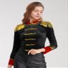 Hularka Women's Chrismas Fancy Circus Ringmaster Costume Stand Collar Tassel Jacket Ringleader Costume Cosplay Black Small view 3