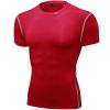 SPVISE Red Compression Muscle Shirts for Men Dry Fit Workout Short Sleeve T-Shirts Athletic Undershirts for Running Yoga Gym view 1