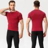 SPVISE Red Compression Muscle Shirts for Men Dry Fit Workout Short Sleeve T-Shirts Athletic Undershirts for Running Yoga Gym view 2