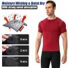 SPVISE Red Compression Muscle Shirts for Men Dry Fit Workout Short Sleeve T-Shirts Athletic Undershirts for Running Yoga Gym view 4