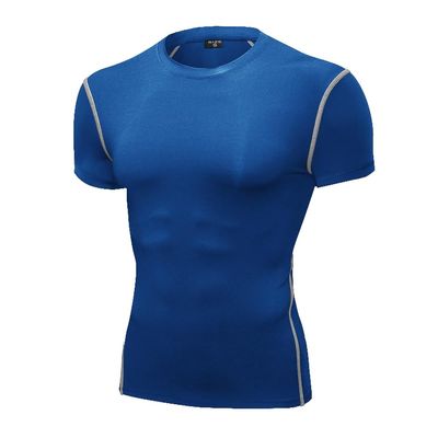SPVISE Blue Compression T Shirts for Men Short Sleeve Cool Dry Athletic Workout Shirts Sports Baselayer Undershirt Gym Shirt