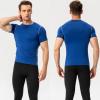 SPVISE Blue Compression T Shirts for Men Short Sleeve Cool Dry Athletic Workout Shirts Sports Baselayer Undershirt Gym Shirt view 2