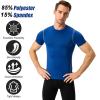 SPVISE Blue Compression T Shirts for Men Short Sleeve Cool Dry Athletic Workout Shirts Sports Baselayer Undershirt Gym Shirt view 3