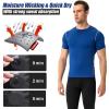 SPVISE Blue Compression T Shirts for Men Short Sleeve Cool Dry Athletic Workout Shirts Sports Baselayer Undershirt Gym Shirt view 4