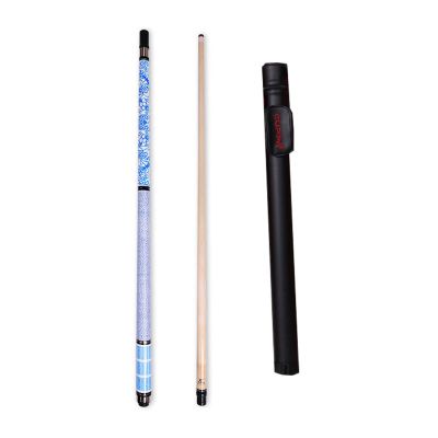 DFT Blue and White Porcelain, Pool Cue Set, Digital Technology Logo, Hard Maple Forearm, Irish Thread Rear Grip, Tiger Leather Head(Size:11.75MM)