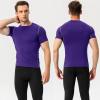 SPVISE Purple Men's Compression Shirts Short Sleeve Cool Dry Athletic Workout Shirts Sports Baselayer Undershirts Gym Shirt view 2