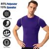SPVISE Purple Men's Compression Shirts Short Sleeve Cool Dry Athletic Workout Shirts Sports Baselayer Undershirts Gym Shirt view 3