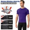SPVISE Purple Men's Compression Shirts Short Sleeve Cool Dry Athletic Workout Shirts Sports Baselayer Undershirts Gym Shirt view 4