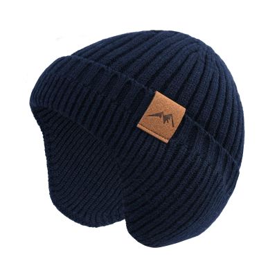 POXIMI Baby Boy Winter Hat Toddler Warm Beanie Girl Knit Hats with Earflap Kid Cute Earmuffs Navy