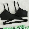 iiniim Girls 3 Piece Swimsuit Leaf Printed Bathing Suit Crop Top Bikini Bottom Criss Cross Swimwear Green 10-11 Years view 4