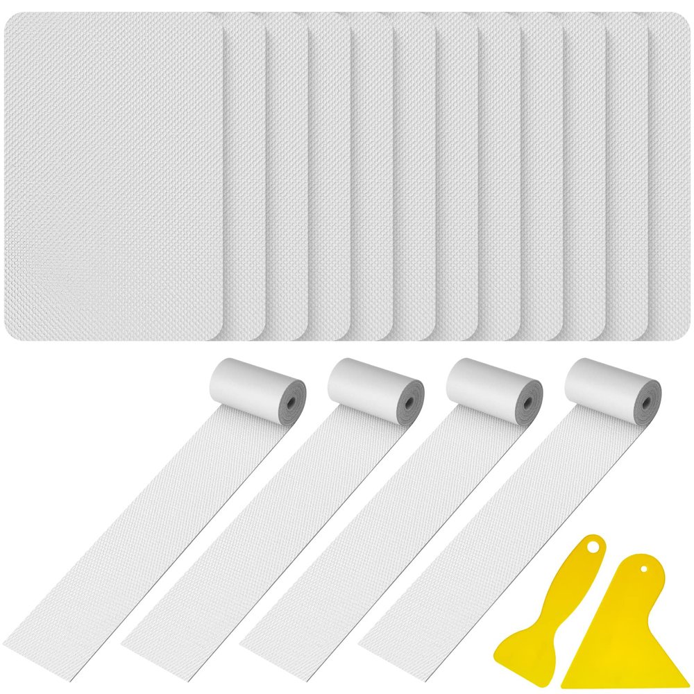 BBTO 16 Pcs Summer Boat PVC Repair Patches Gray Kayak Patches Waterproof Kayak Repair Kit with 2 Tools for Swimming Pools Canoe Raft Inflatable Boat Air Beds Accessory, No Glue