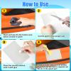 BBTO 16 Pcs Summer Boat PVC Repair Patches Gray Kayak Patches Waterproof Kayak Repair Kit with 2 Tools for Swimming Pools Canoe Raft Inflatable Boat Air Beds Accessory, No Glue view 3