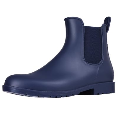 Asgard Women's Ankle Rain Boots Waterproof Chelsea Boots, Navy Blue 39 (Size 8.5)