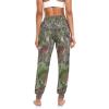Aflyko Women Dance Pants Forest Camo Leaves Boho Trousers Yoga Sweatpants Casual Sportwear Relaxed Fit Workout Harem Athletic Pants, L view 4