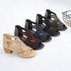 Strappy Sandals for Women Heel,Sandals for Women Dressy Summer,Open Toe Strappy Caged Roman Shoes Chunky Low Heels Rhinestone Sandals Comfortable Non Slip Back Zipper Dance Sandals view 4