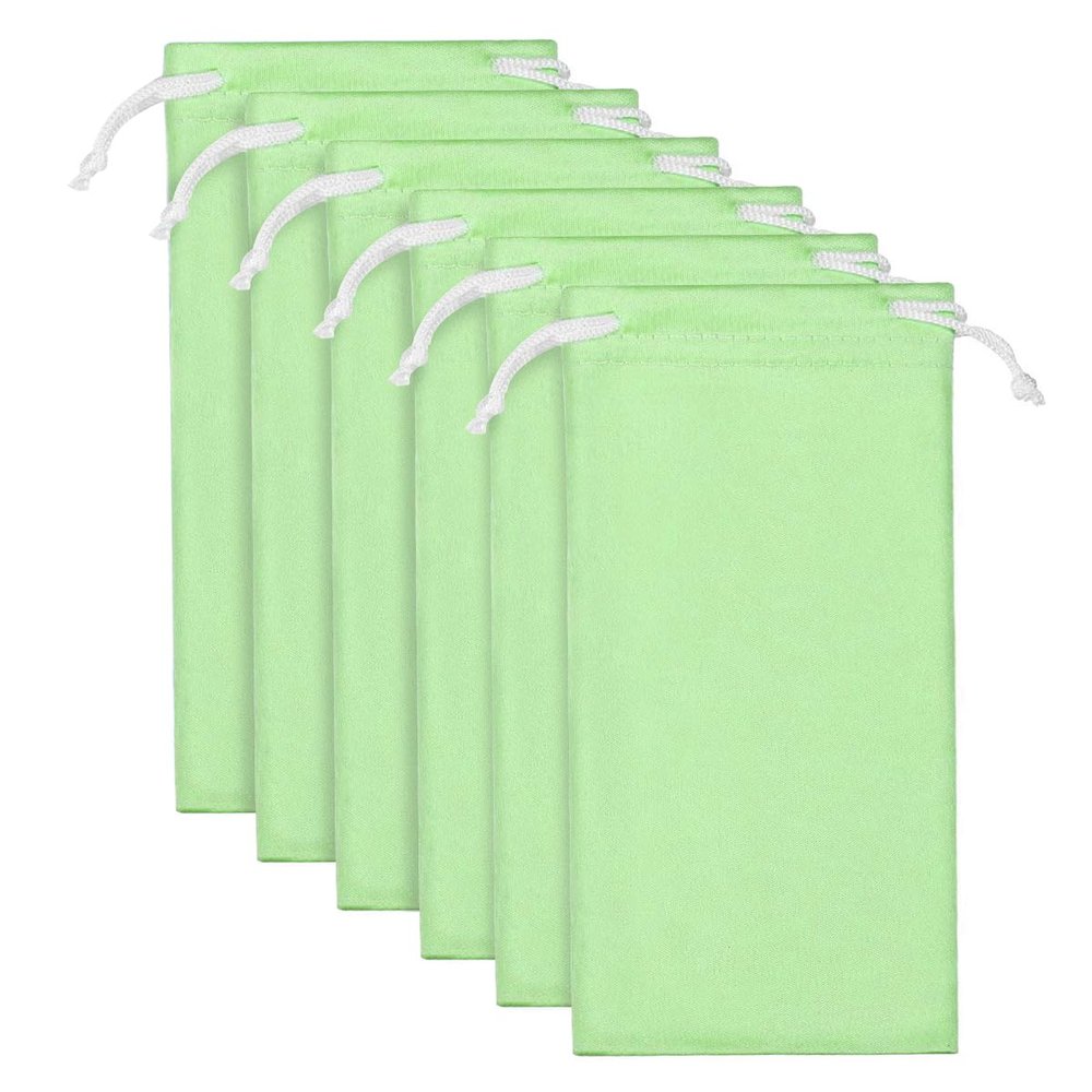 Groupcow 6pcs Eyeglasses Sunglasses Microfiber Pouch Bag, Cell Phone Storage Pouch 7.1" x 3.5" (Green)