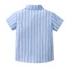 ALINTU Toddler Boy Dress Clothes, Short Sleeve Shirts + Suspenders Shorts with Bow Tie Gentleman Outfit, White, 4-5T view 4