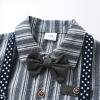 ALINTU Infant Boy Gentleman Dress Clothes, Short Sleeve Onesie with Bow Tie Romper Jumpsuit, Dark Grey, 3-6 Months view 3