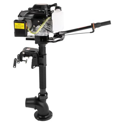 Outboard Motor, 4 Stroke 4Hp Vessel Outboard Motor 55Cc heavy Duty Fishing Boat Motor Boat Engine Wind Cooling System W/CDI System