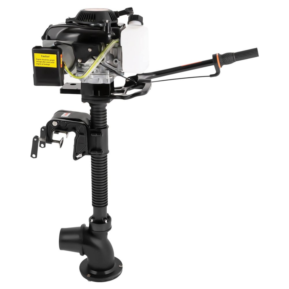 Outboard Motor, 4 Stroke 4Hp Vessel Outboard Motor 55Cc heavy Duty Fishing Boat Motor Boat Engine Wind Cooling System W/CDI System