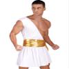 CHICTRY Men Ancient Rome Costume One Shoulder Harness Skirts Mr. Toga Outfits for Halloween Theme Party White A Small view 3