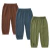 MYGBCPJS Baby Boys Girls 3 Pack Cotton Linen Long Bloomers Ankle Length Trousers Kids Lightweight Elastic Waist Harem Pants view 1
