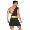 CHICTRY Men Ancient Rome Costume One Shoulder Harness Skirts Mr. Toga Outfits for Halloween Theme Party Black A X-Large view 3