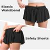 BOOPH Girls Flowy Butterfly Shorts Athletic Shorts Girls with Inner Pockets for Running Tennis Black 5-6Y view 4