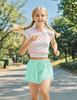 BOOPH Girls Flowy Butterfly Shorts Athletic Shorts Girls with Inner Pockets for Running Tennis Light Green 13-14Y view 3