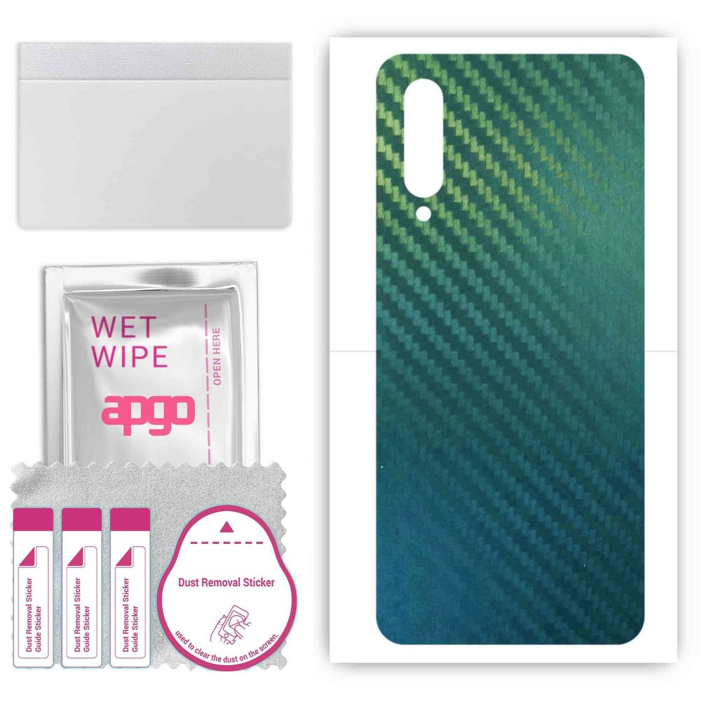 apgo Protective Skin Sticker for The Back Compatible with Xiaomi Mi CC9, Wrap Film, Foil, Vinyl - Pattern Carbon Chameleon CAKA1
