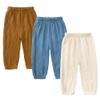 MYGBCPJS Baby Boys Girls 3 Pack Cotton Linen Long Bloomers Ankle Length Trousers Kids Lightweight Elastic Waist Harem Pants view 1