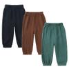 MYGBCPJS Baby Boys Girls 3 Pack Cotton Linen Long Bloomers Ankle Length Trousers Kids Lightweight Elastic Waist Harem Pants view 1