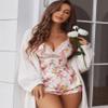 Avidlove Womens Sleepwear Lace Pajamas Cami PJS Set Pajama Set for Women White Floral view 4