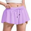 BOOPH Girls Flowy Butterfly Shorts Athletic Shorts Girls with Inner Pockets for Running Tennis Light Purple 11-12Y view 4