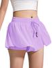 BOOPH Girls Flowy Butterfly Shorts Athletic Shorts Girls with Inner Pockets for Running Tennis Light Purple 13-14Y view 1