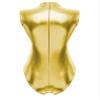Freebily Womens Shiny Metallic Leotard Turtleneck Bodysuit Sleeveless Catsuits Dance Jumpsuits Gold XX-Large view 3