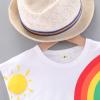 Baby Boy Casual Suit Print Short Sleeve T-Shirt Casual Shorts Set Toddlers Playwear Set (White, 5-6 Years) view 4