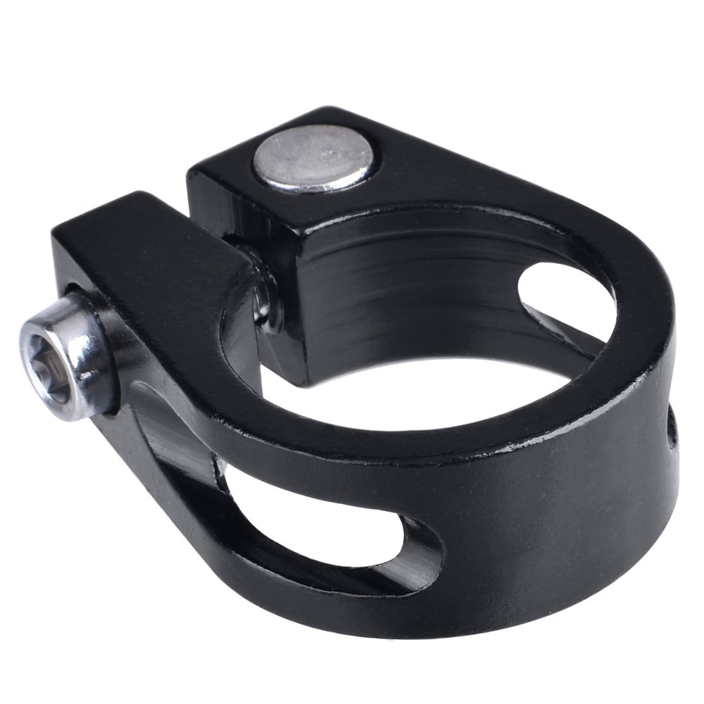 Azarxis Bike Seat Post Clamp Aluminum Alloy Quick Release Bicycle Seatpost Tube Tightener Clip 28.6mm, 31.8mm, 34.9mm for Mountain, Road, Fixie, Track, Folding, DH, MTB, BMX Bikes Gear (Black, 25.4mm)