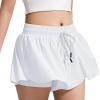 BOOPH Girls Flowy Shorts Athletic Butterfly Shorts Girls with Inner Pockets for Running Tennis White 9-10Y view 1