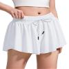 BOOPH Girls Flowy Shorts Athletic Butterfly Shorts Girls with Inner Pockets for Running Tennis White 9-10Y view 2