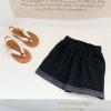 Kids Toddler Baby Girls Dark Blue Denim Jeans Baggy Fit Denim Pants with Back Pockets Jeans Pants Jogger Shorts Boy (Black, 5-6 Years) view 3