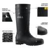 HISEA Men's Rain Boots, Waterproof PVC Boots with Steel Shank, Protective Footwear Seamless Fishing Outdoor Work Boot, Durable Anti-Slip Kneed Boot for Agriculture and Industrial Working, Black, 8 view 4