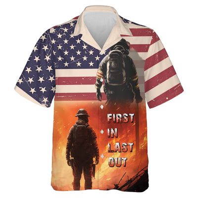 Emergency Response Hawaiian Shirts for Men - Firefighter Mens Button Down Short Sleeve Unisex Summer Aloha Shirts (PA-HW26) Size S