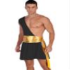 LiiYii Men's Halloween Party Costume Mr. Toga One Shoulder Ancient Greek Cosplay Outfits BlackTypeA Small view 1