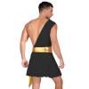 LiiYii Men's Halloween Party Costume Mr. Toga One Shoulder Ancient Greek Cosplay Outfits BlackTypeA Small view 3