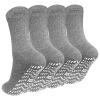 Artfasion No Slip Grippy Socks: Non Skid Grip Socks for Men Women Anti Slip Socks with Grippers for Seniors Hospital Yoga Grey 4 Pairs Size 7-10 view 1
