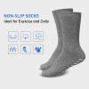 Artfasion No Slip Grippy Socks: Non Skid Grip Socks for Men Women Anti Slip Socks with Grippers for Seniors Hospital Yoga Grey 4 Pairs Size 7-10 view 3