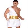 QinCiao Men's Halloween Costume One Shoulder Ancient Greek God Knight Warrior Cosplay Outfits WhiteTypeA X-Large view 3
