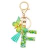 TTYY Initial Letter Keychain for Women Gift for Young Teenage Girl Gifts for Christmas to Mom Daughter green tassel (green star LetterF) view 1